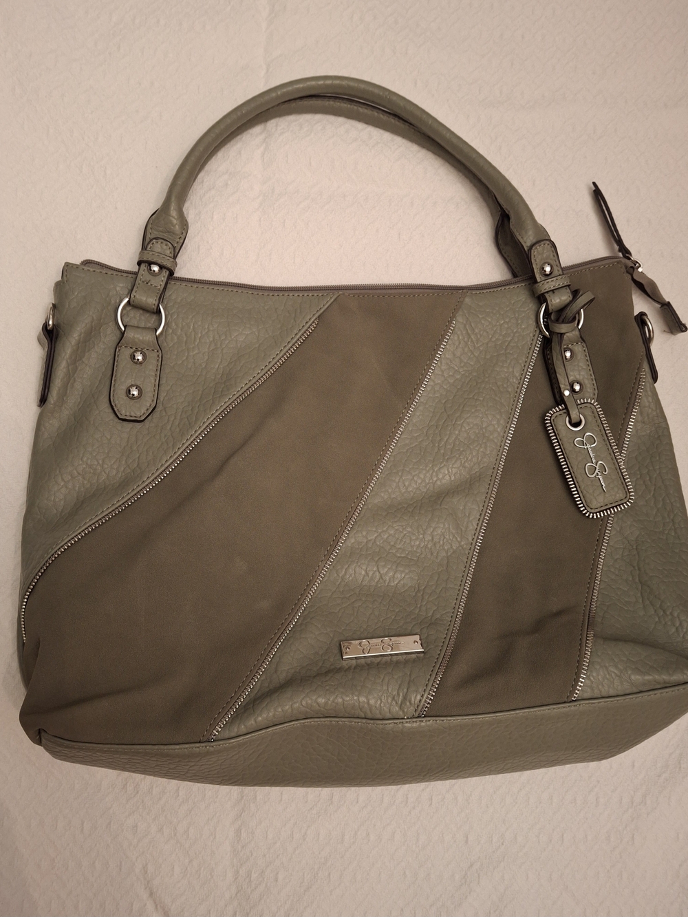 Jessica Simpson Patchwork Hobo Bag - Muted Olive Green